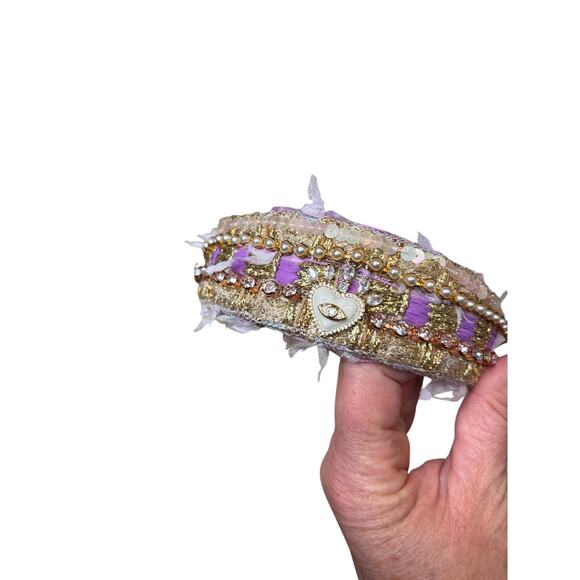 Minime Paris, Handmade Tweed Headband, 3 Rows, Light Purple main image 7